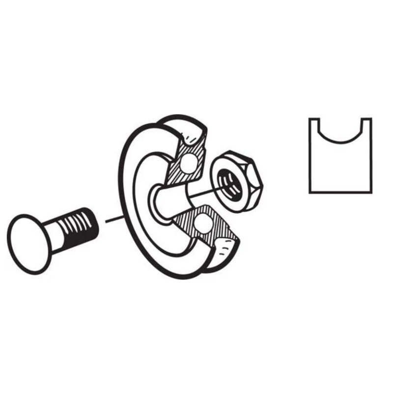 Roue en acier de 1-1 / 4 po à porte coulissante avec boulon et écrou - 11-116