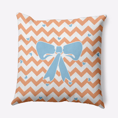 E By Design Geometric Polyester Throw Pillow In Orange