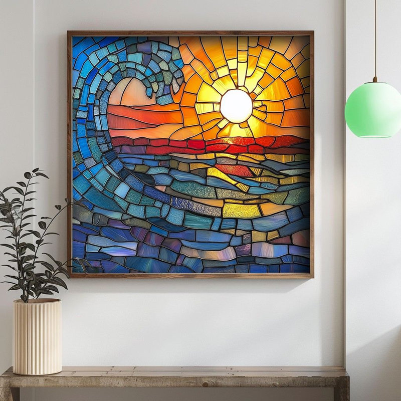 Peinture décorative en panneau de fibres à densité moyenne, H 13,39 po x l 13,39 po