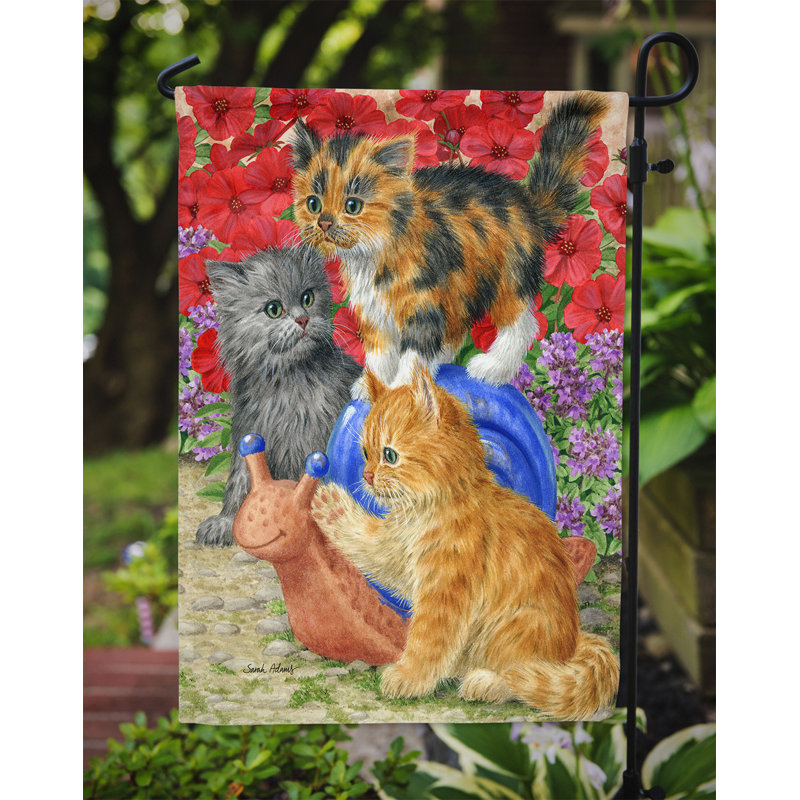 Drapeau de jardin à 2 côtés chatons