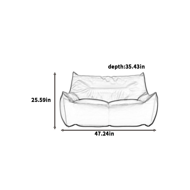 Canapé à billes rétro, H 25,59 po x l 47,24 po x P 35,43 po, Beige