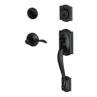Camelot Handleset with Deadbolt and Accent Door Lever and Rosette