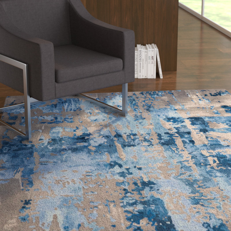 Prismatic Viscose Abstract Indoor Rug, Rectangle 8'6" x 11'6"