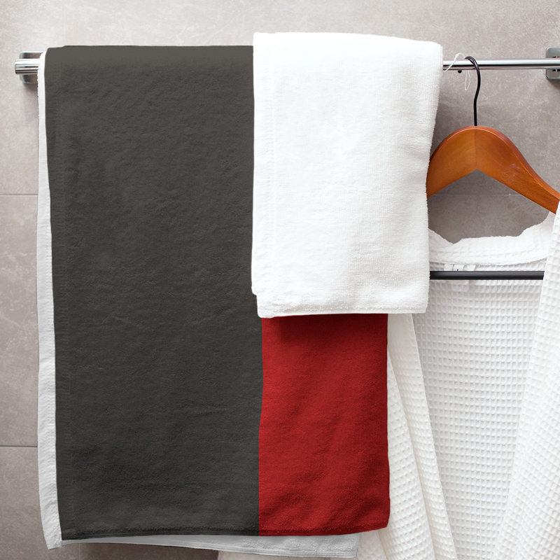 Microfiber Bath Towel, Tennessee Red Football Graphite/Red/Off White