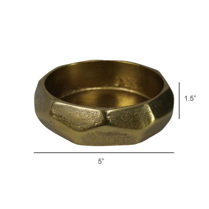 Faceted Pillar Holder, Brass - Lrg