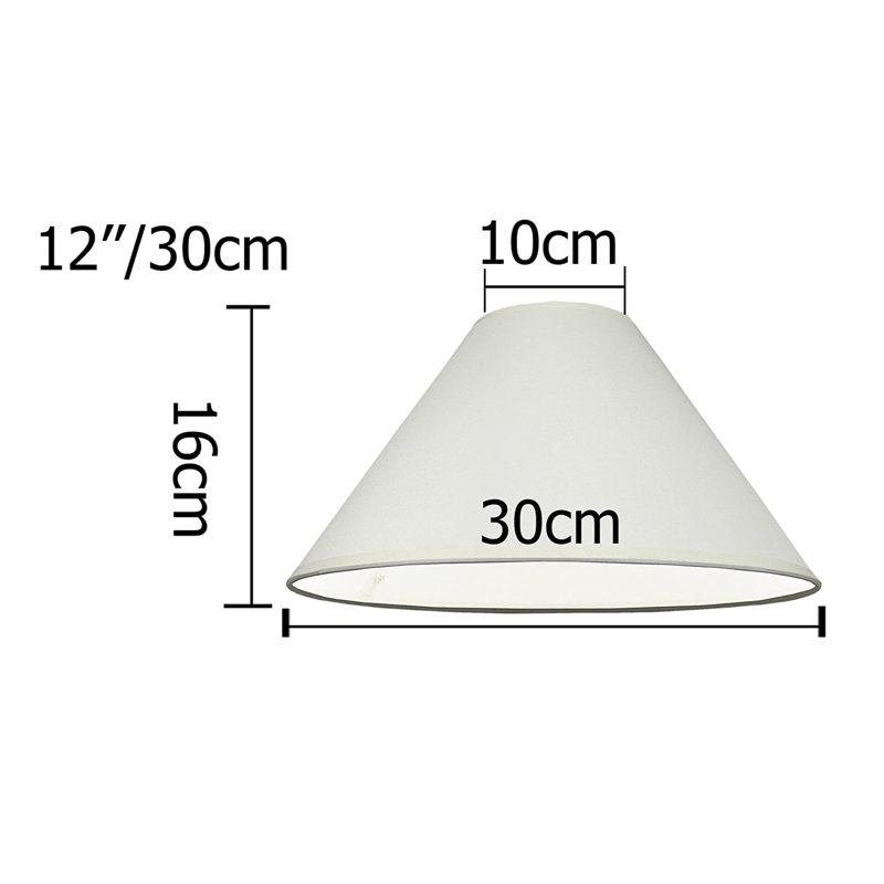 16cm H Cotton Empire Lamp Shade ( Screw On ), Mocha, 16cm H x 30cm W x 30cm D