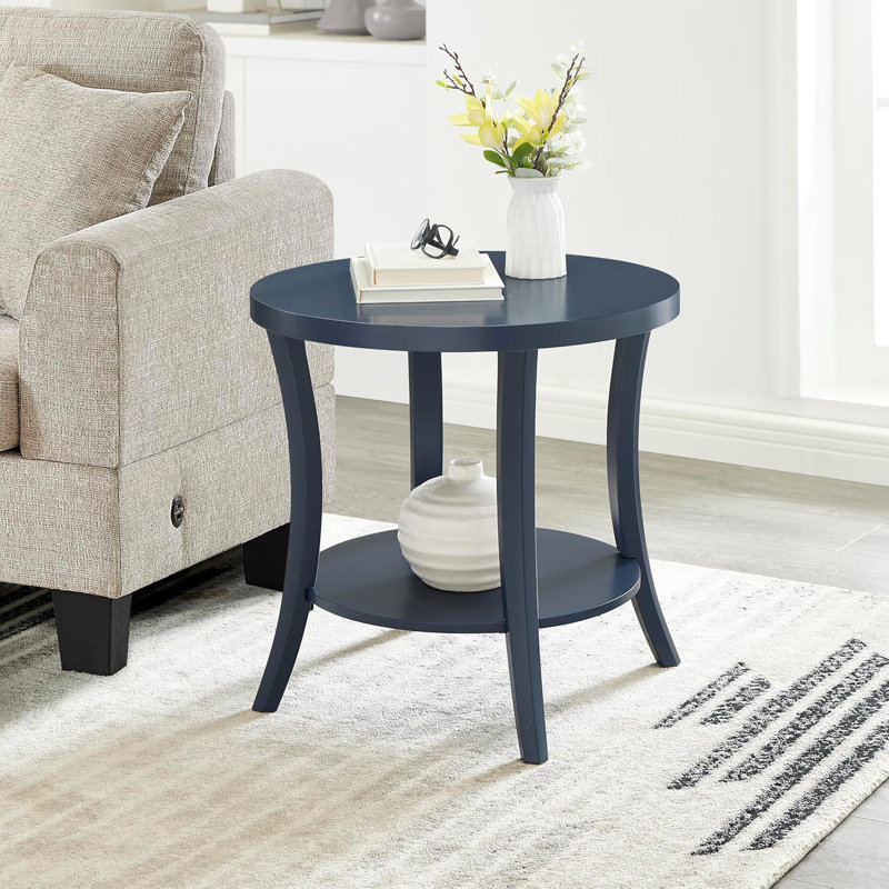 Table de bout contemporaine avec tablette Perth, Marine