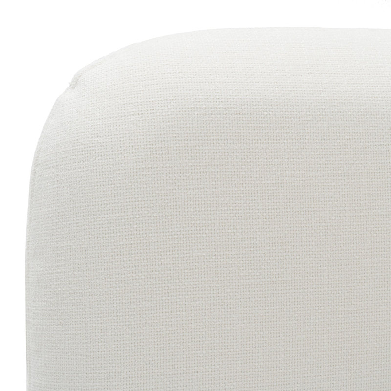 Erick - Modern Ivory Fabric Upholstered Bed, Queen