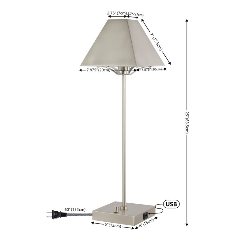 Lampe de table USB en métal Arkim