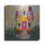 Art mural luxueux en métal «The Yellow Cottage» par Carrie Sharp, 12 po x 12 po-114799778