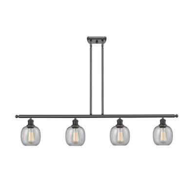 Luminaire suspendu linéaire pour îlot de cuisine 4 lumières Carlucci