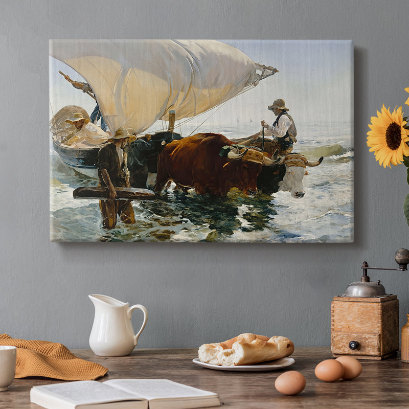 Le retour de la pêche - Jooa Sorolla - Toile tendue avec châssis - 1894, 12 x 18