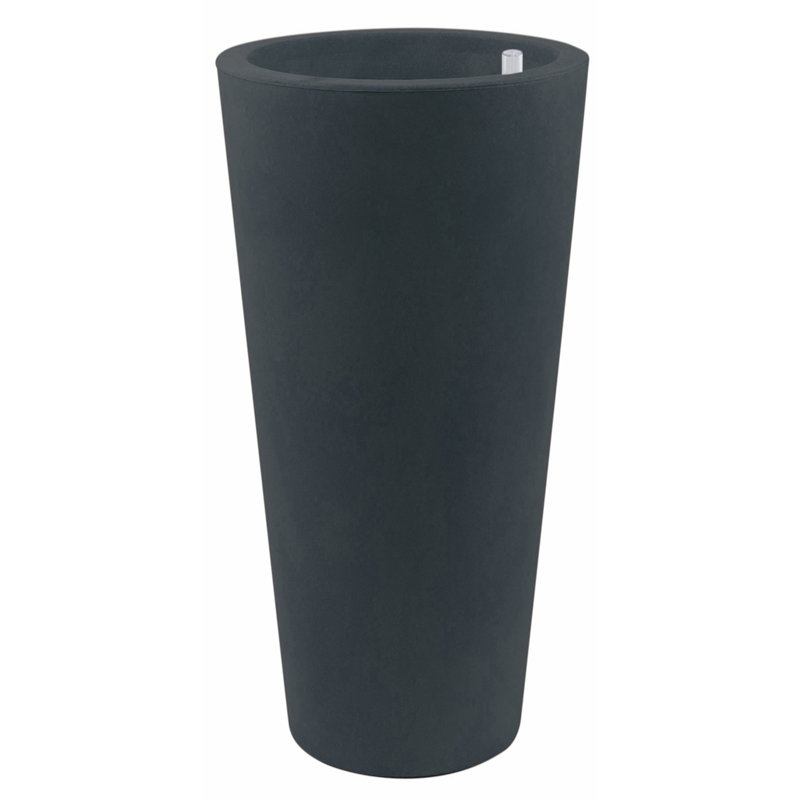 Cono Resin Pot Planter, Anthracite, 39.25" H x 13.75" W x 13.75" D