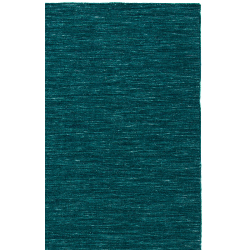 Kilim Hand Loomed Wool/Cotton Rug in Dark Green, Rectangle 5' x 8'