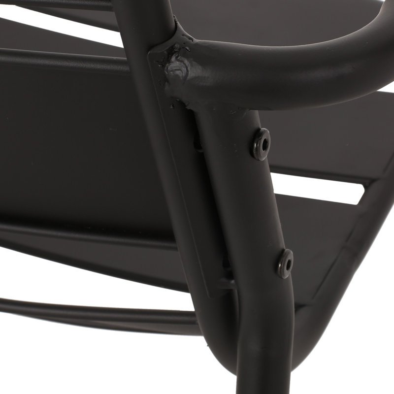Outdoor Bistro In Matte Black Iron, Enhancing Your Patio's Aesthetics Adding A Stylish Touch To Backyard
