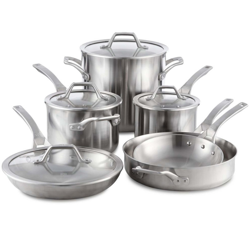 Calphalon Signature Stainless Steel 10 Piece Cookware Set