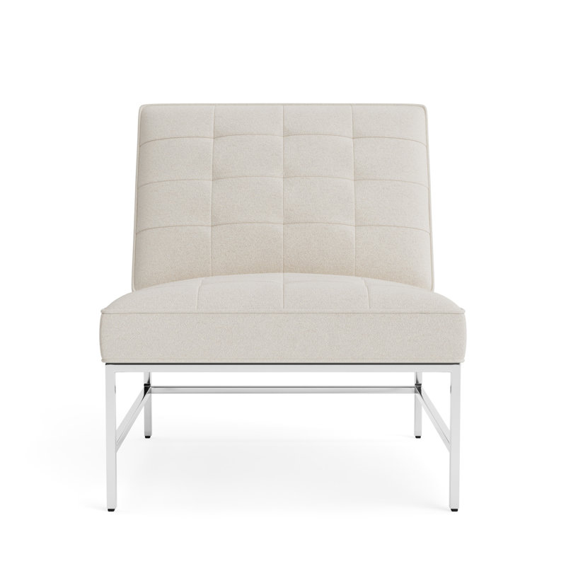 Major Chair, Performance Boucle - Cream, Polished Stainless Steel
