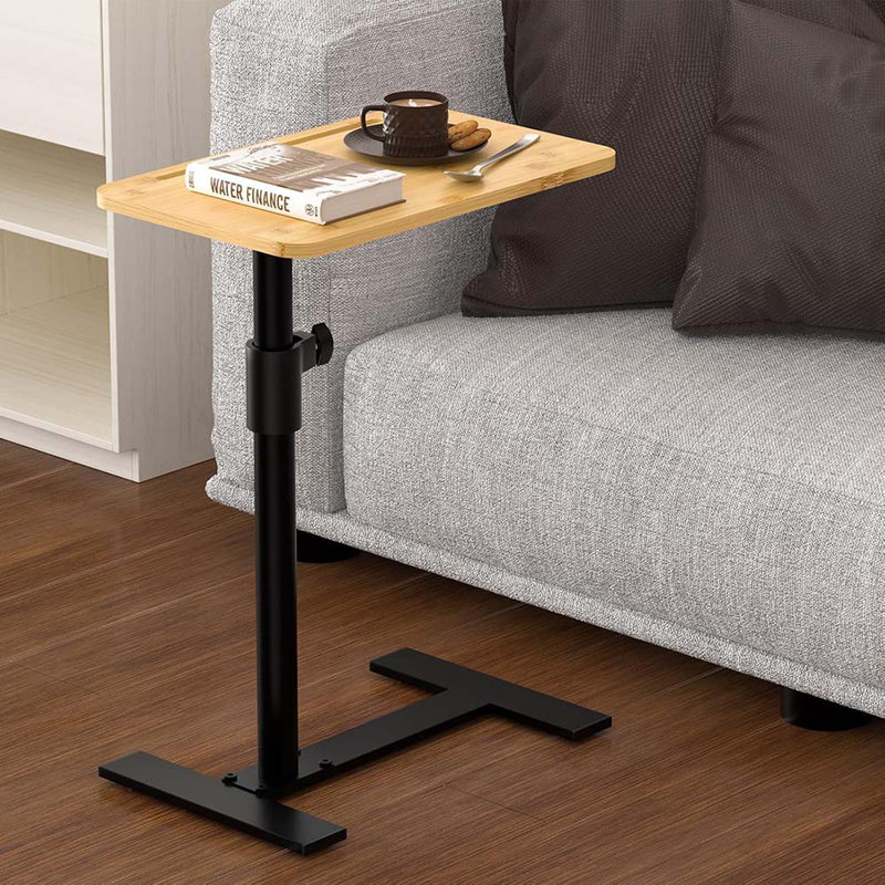 Tray Table - 360° Swivel TV Trays - Height Adjustable Side Table For Bed Or Chair With Phone & Tablet Slots - End Tables For Small Spaces (Standard, Fair)