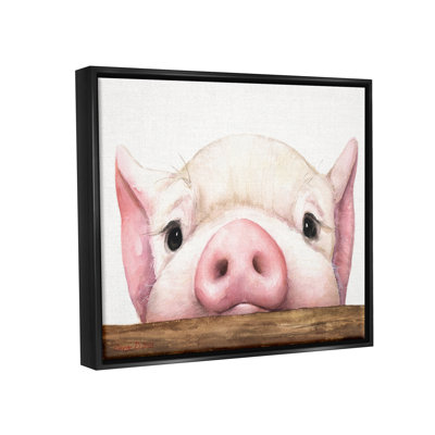 " Sweet Pink Pig Resting Snout Farm Animal Illustration " by George Dyachenko