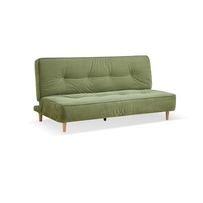 Coussin en velours côtelé vert