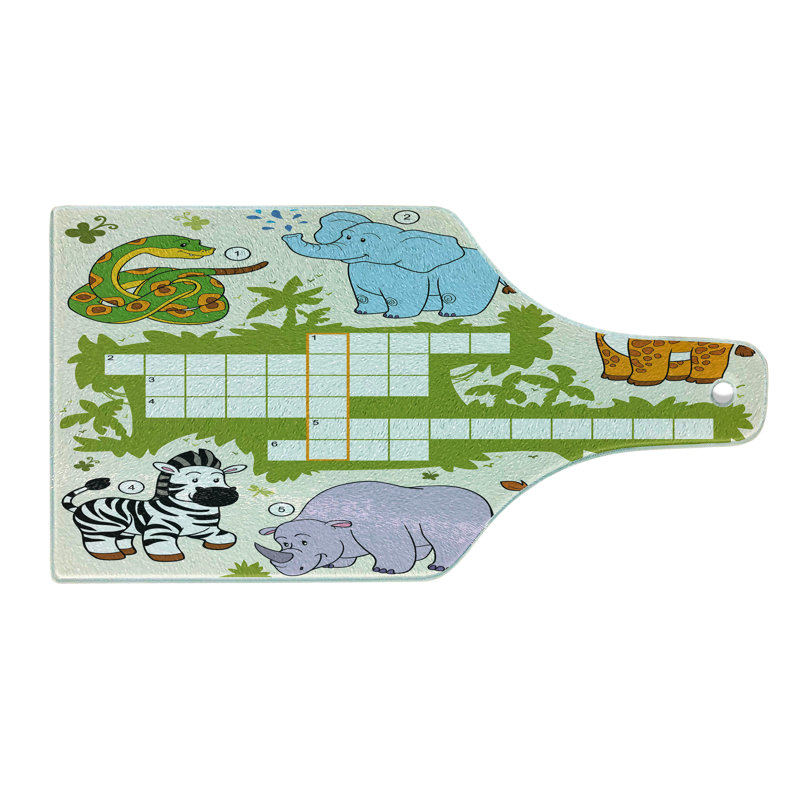 Multicolore planche à découper en verre trempé Ambesonne