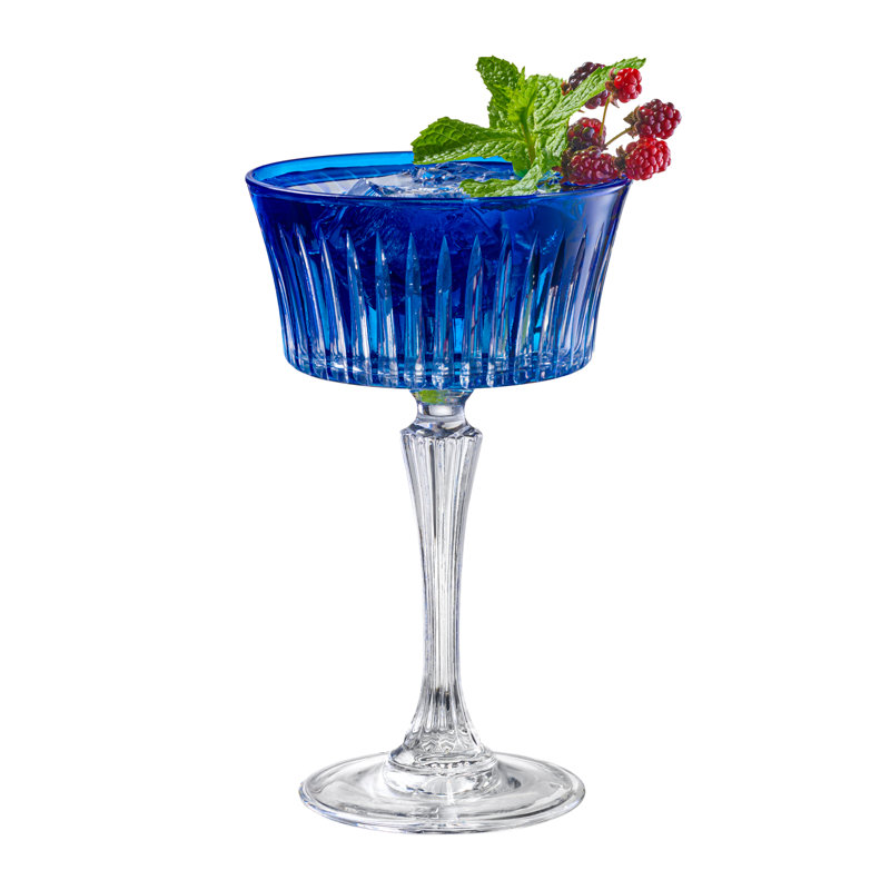 Verres à champagne colorés, verres à pied Martini, ensemble de 6 - 8,7 oz, Bleu