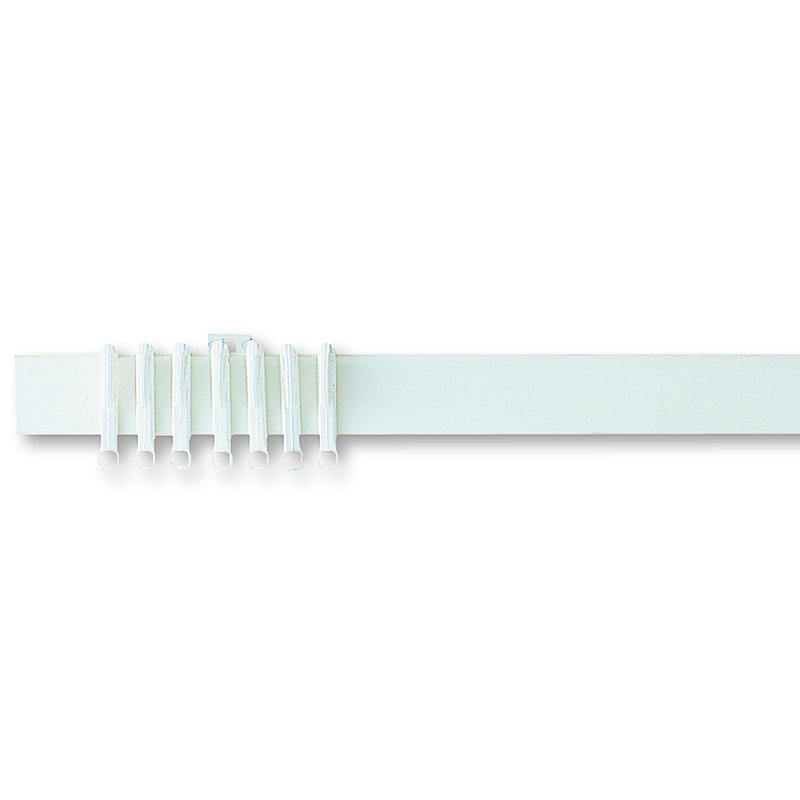 White Plastic / Acrylic Curtain Track, 2.90cm H x 125cm W x 2.60cm D