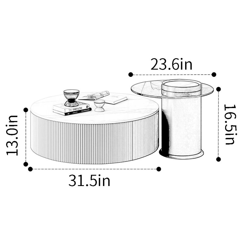 Table basse ronde Minimalist Light Luxury