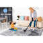 Tapis 8 x 10 médaillons crème / bleu - non délesté, teint pour chambre de bébé, bureau à domicile, salle à manger-639481411