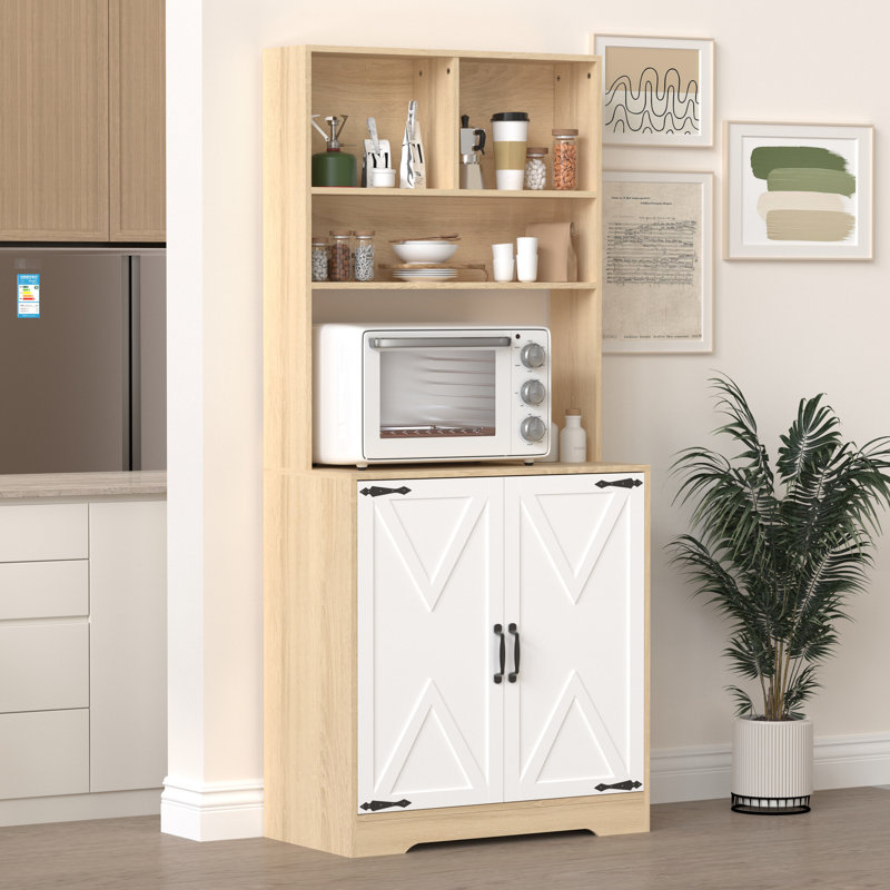 Garde-manger à 2 portes avec 3 tablettes - Compartiment de cuisine moderne, amplement de rangement pour la salle à manger, électroménagers, espace de rangement
