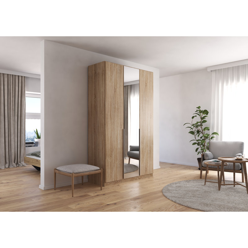 Alabama 2 Door Wardrobe, Sonoma Oak, 229cm H x 136cm W x 54cm D, Basic