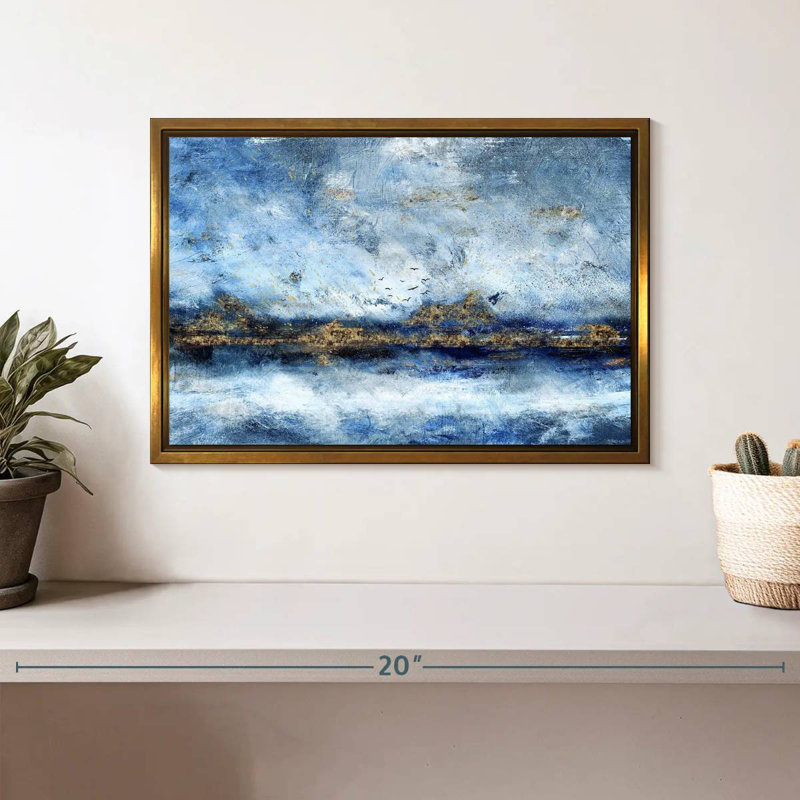 Paysage Clota, Cadre flottant doré, 13 po x 9 po