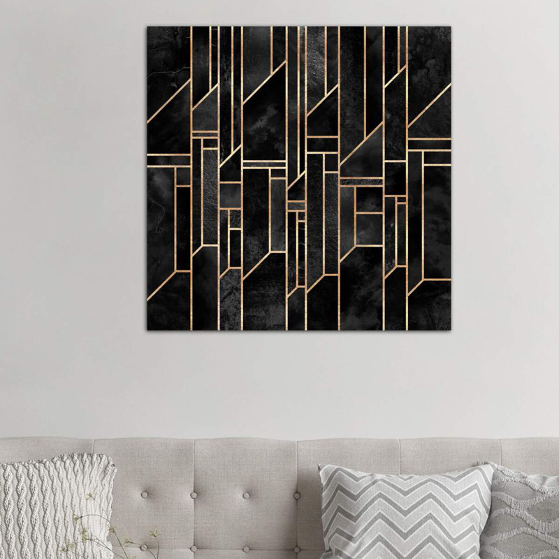 Black Skies by Elisabeth Fredriksson - Print on Canvas, 93.98 cm H x 93.98 cm W, Brown Floater Framed