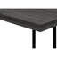 Table d'appoint de salon moderne avec plateforme en stratifié gris et structure en métal noir pour zone de construction contemporaine
