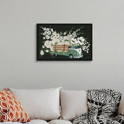 VW bus-noir-reproduction d’art sur toile