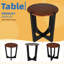 Table d'appoint ronde en bois d'acacia avec base en bois massif, table de bout décorative de 22 po pour le salon ou le patio