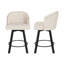 Tabouret de comptoir pivotant en lin rembourré avec pieds en métal-65747975