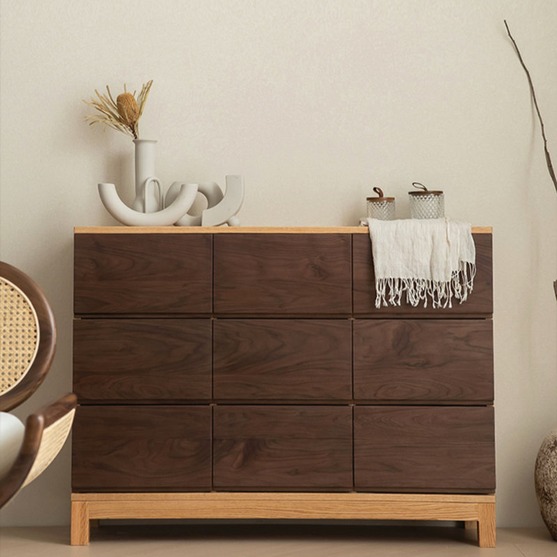 Commode d'appoint simple en bois massif avec rangement pour chambre simple