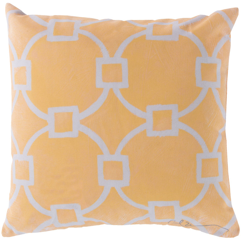 Geometric Throw Pillow, 20", Yellow