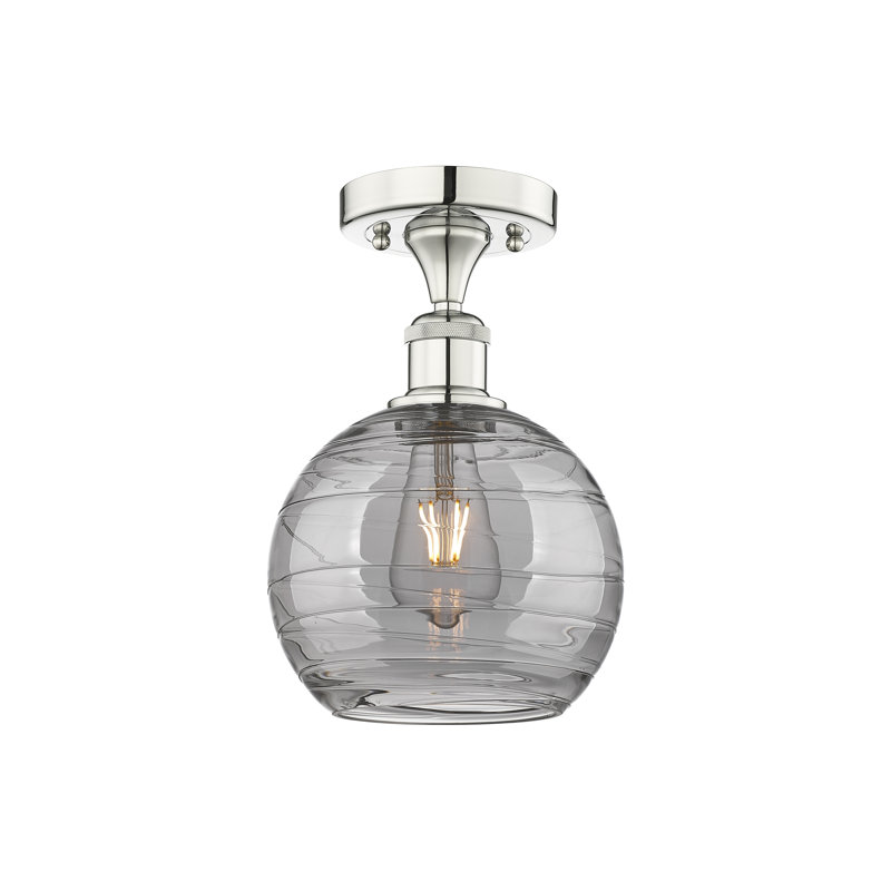 1 - Light Semi Flush Mount, 10" H x 10" W x 10" D, Polished Nickel