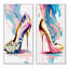 Ensemble de 2 chaussures à talons hauts roses et bleues Art Déco III-1268535935-1268535928