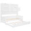 Lit de jour simple avec lit gigogne et armoire de rangement, lit peu encombrant - tablette compacte encastrée blanche pratique-2048376