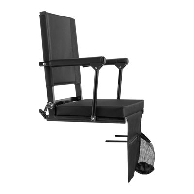 Stadium Seat with Armrests - Portable Bleacher Chair with Thick Cushion, Back Support & Storage Pockets