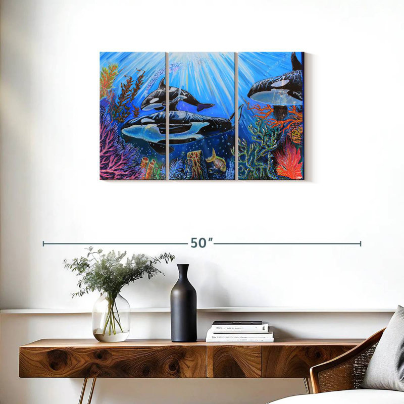 Brampt Killer Whales, 20" H x 33" W