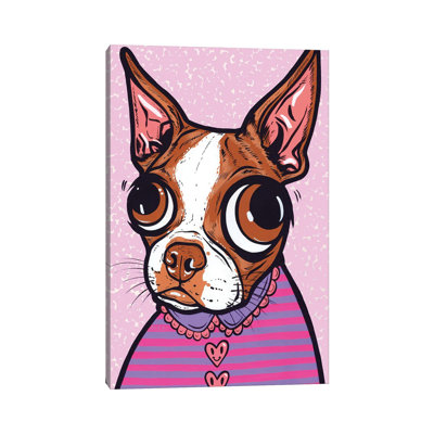Rayure brune Boston Terrier par - Estampe numérique sur toile tendue avec châssis