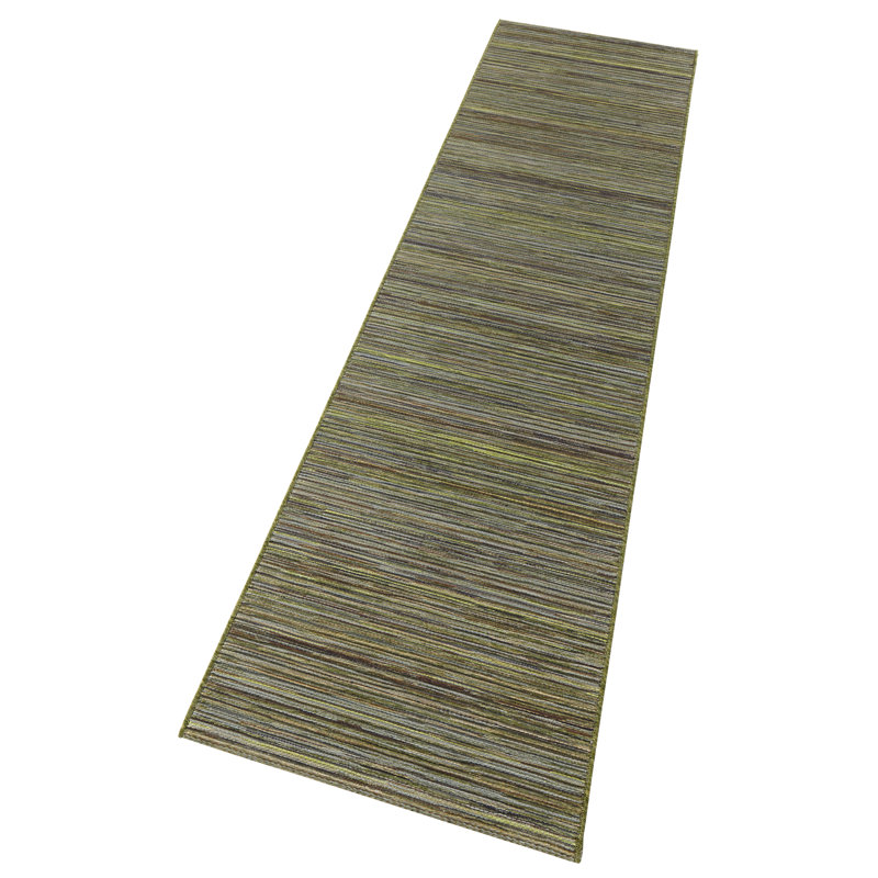 Lotus Flatweave Green Rug, Runner 80 x 240cm