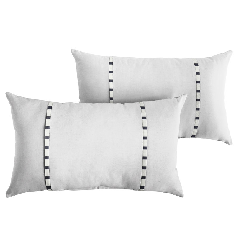 Coussin Keegan, 13 po x 20 po, Blanc