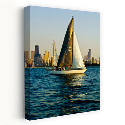 Sailboat In A Lake Lake Michigan Chicago Cook County Illinois Usa Contemporary Architecture City Art
