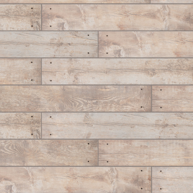 Bois 6" x 36" Porcelain Wood Look Floor and Wall Tile, Beige