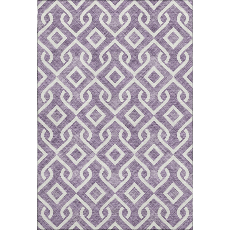 Premium Machine Washable Cerrito Purple Rug, Rectangle 2'6" x 3'10"